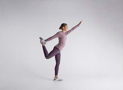 Person performing a balance assessment